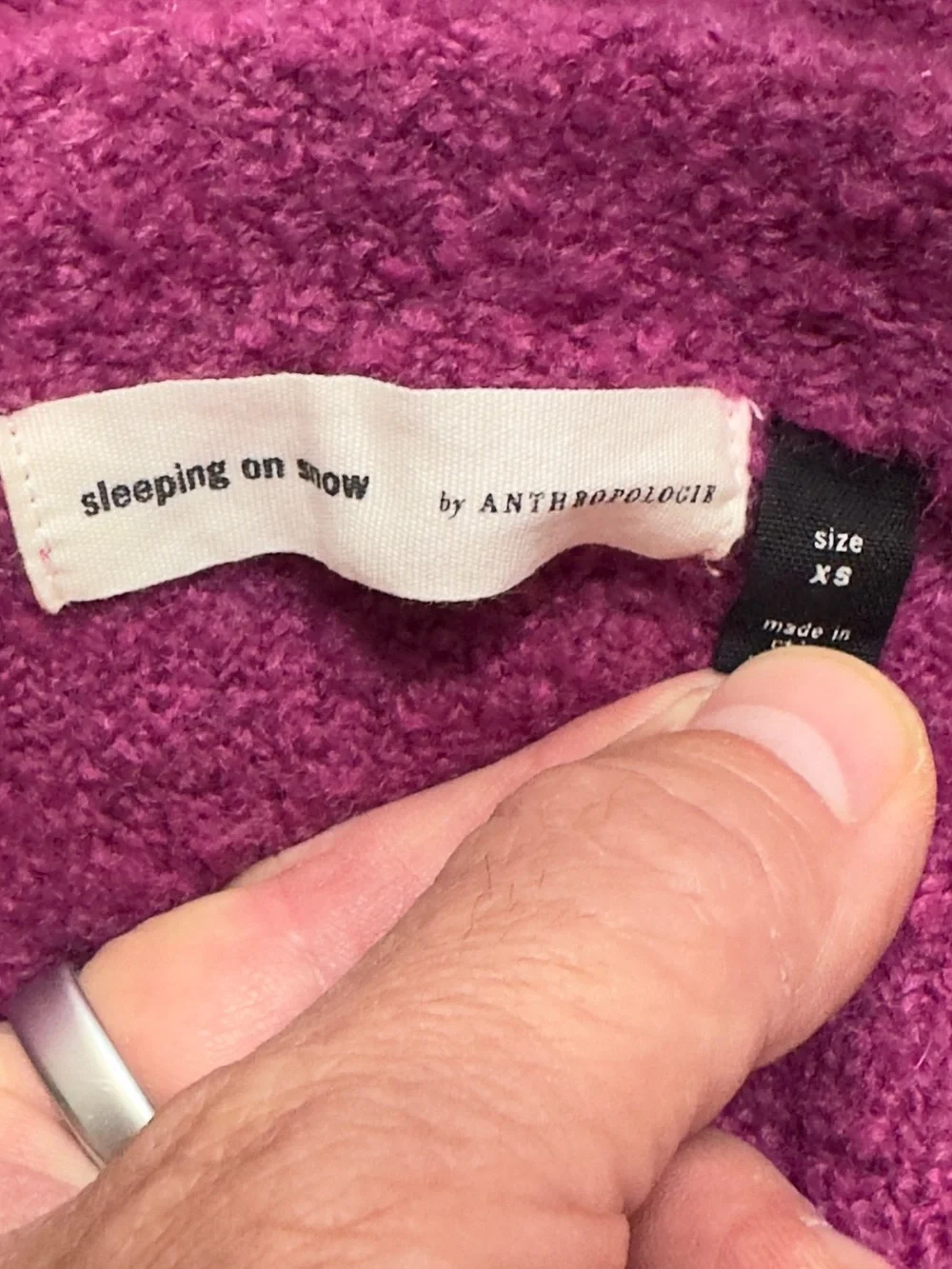 Anthropologie Sleeping on Snow Lavinia Wool and Alpaca Sweater in Magenta